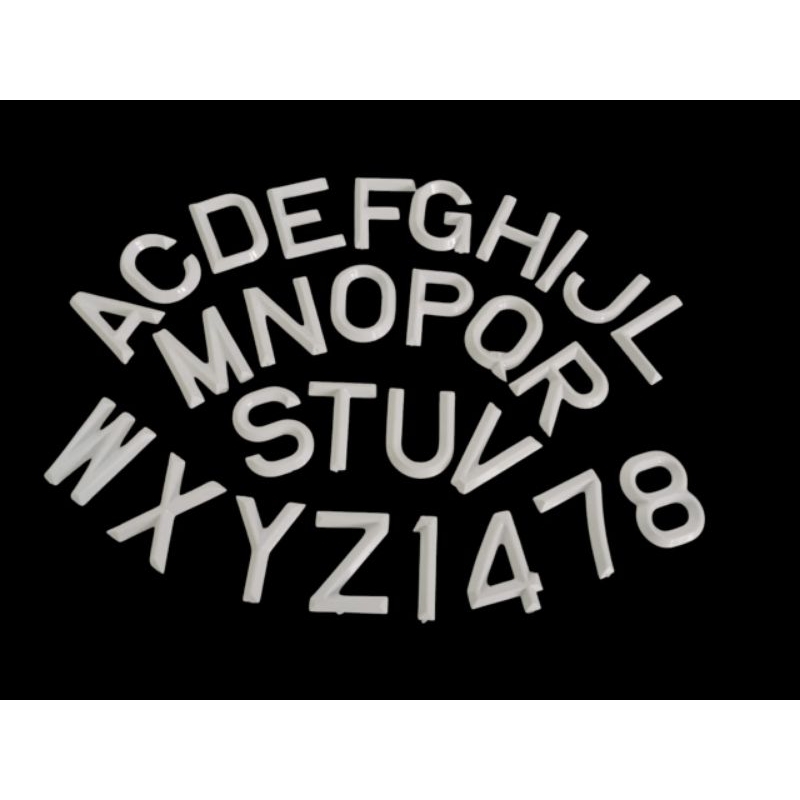 HURUF/NOMOR PLAT MOTOR TIMBUL PUTIH LANCIP