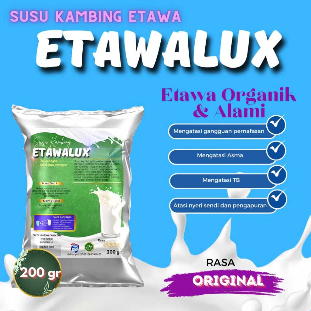 

Susu Kambing Etawalux Grade A Rasa Original kemasan 200 gr