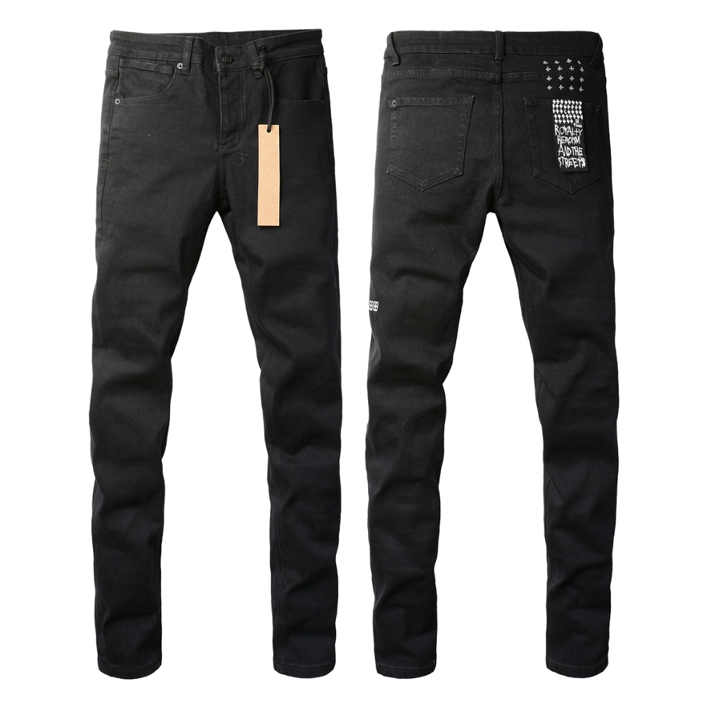 KSUBI Jeans Pria Sederhana Hitam High Street Celana Panjang Ramping Melar Kasual Celana Kaki Kecil S