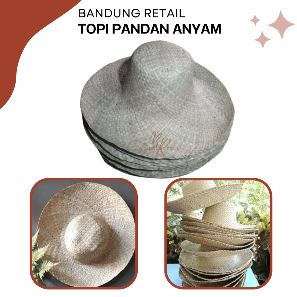 BELI 6 GRATIS 1 Topi Anyam Pandan Topi Luffy Hiasan Topi Pantai Topi Petani Murah BISA GOSEND