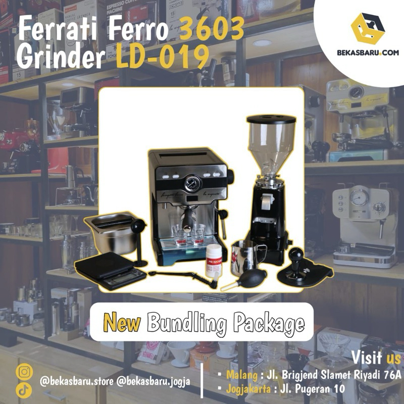 Paket Alat Mesin Kopi Lengkap Ferrati Ferro 3603 Grinder LD-019