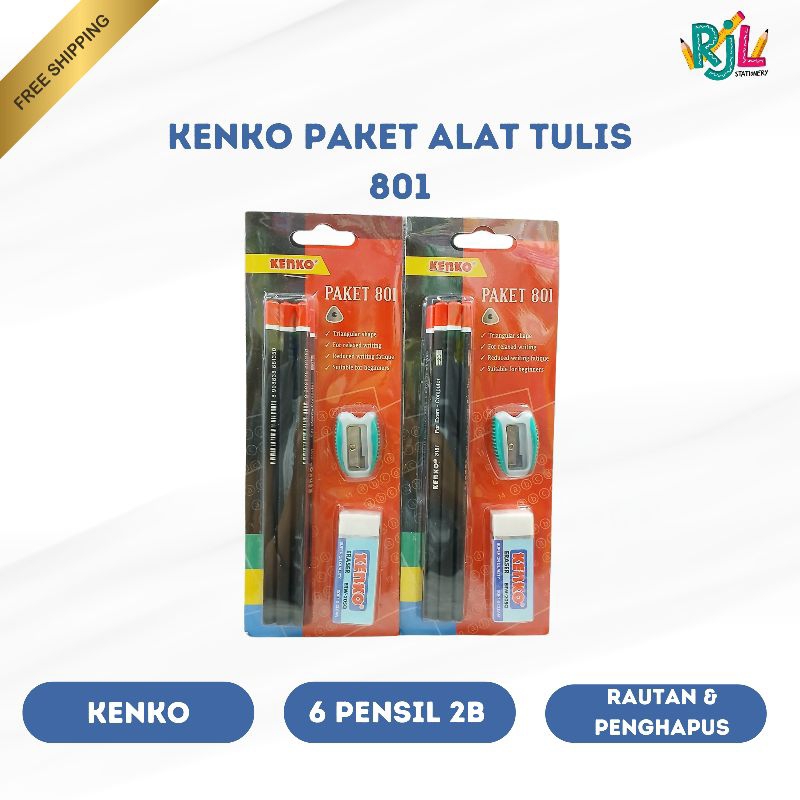 

Paket Alat Tulis Kenko 801 | 6 Pensil 2B | 1 Penghapus & 1 Pengserut