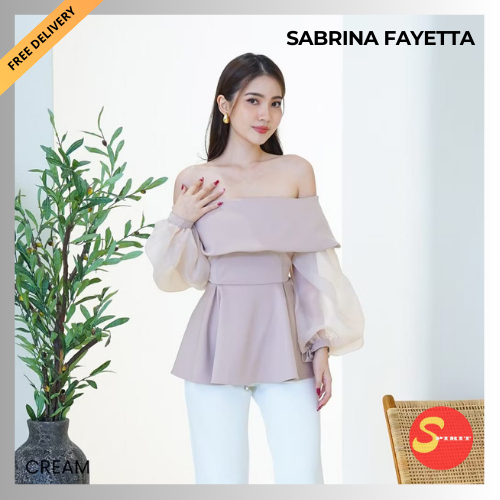 Spirit93 - Atasan Wanita Sabrina / Atasan Perempuan Blouse / Sabrina Organza Scuba Fayetta