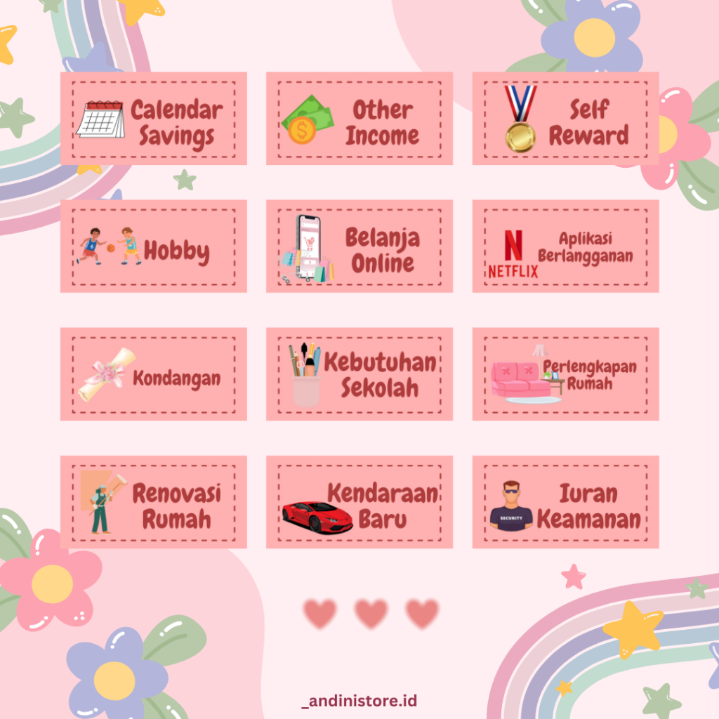 

(_andinistore.id) PART 2 Stiker Budgeting 3x6 cm / Dompet Disiplin / Label Dompet / Label Budgeting