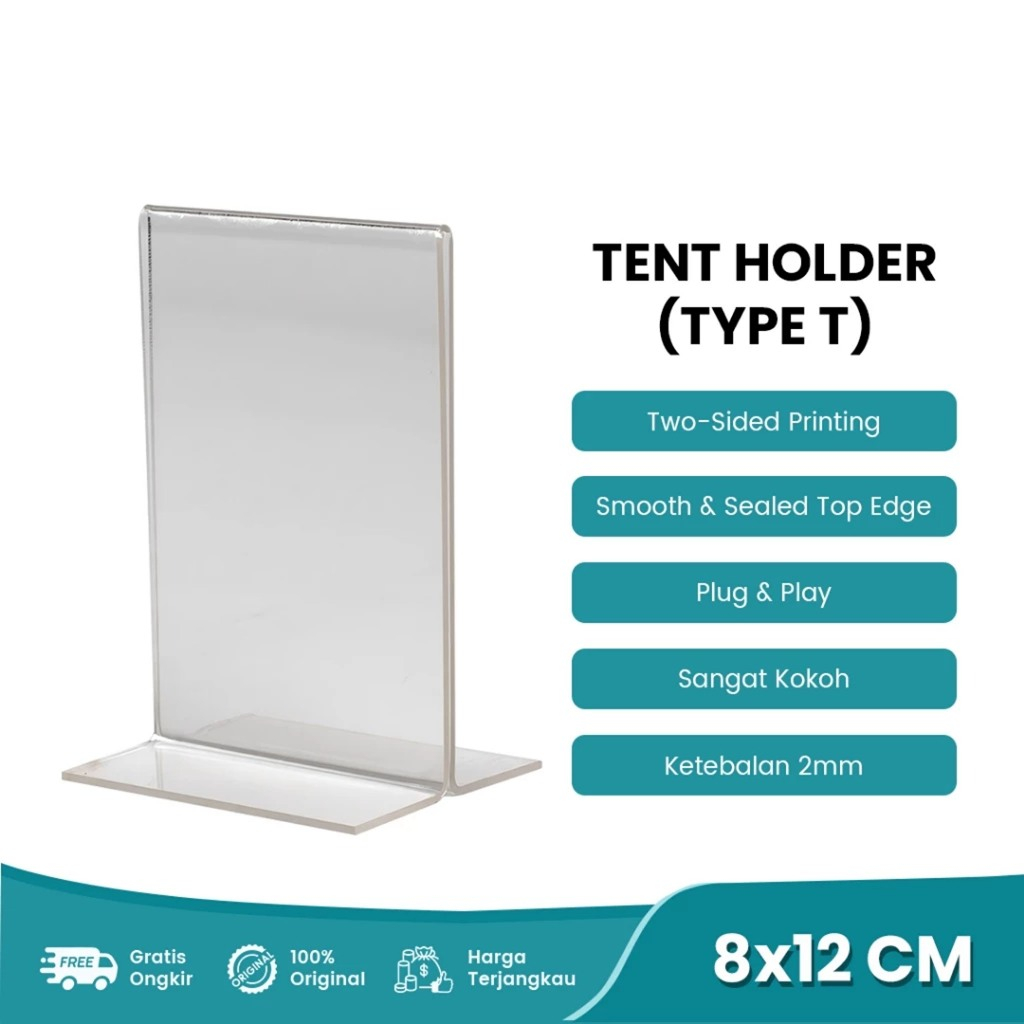 

HA Akrilik Nomor Meja 8x12cm Tent Card Holder Acrylic 8 x 12 cm Cafe Restoran Kedai Kopi Rumah