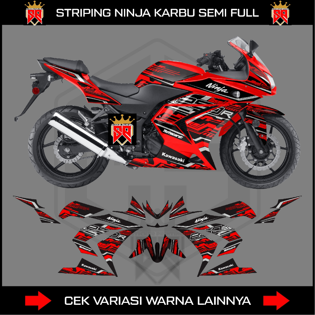 STRIPING NINJA 250 KARBURATOR/DECAL STICKER JAWASAKI NINJA KARBU 250R