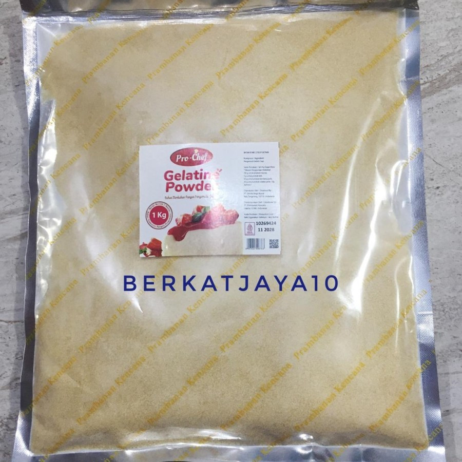 

Gelatine Powder Pro Chef kemasan 1kg Gelatin bubuk