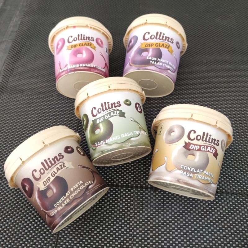 

COLLINS Dip Glaze coklat pasta rasa tiramisu taro stroberry green tea 1kg