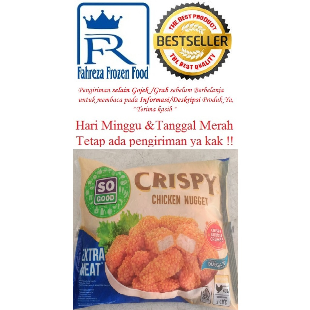 

So Good Crispy Chicken Nugget 400gr Harga Promo