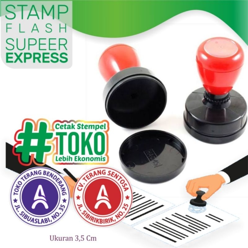 Stempel Otomatis Bulat ukuran 4.5 Cm