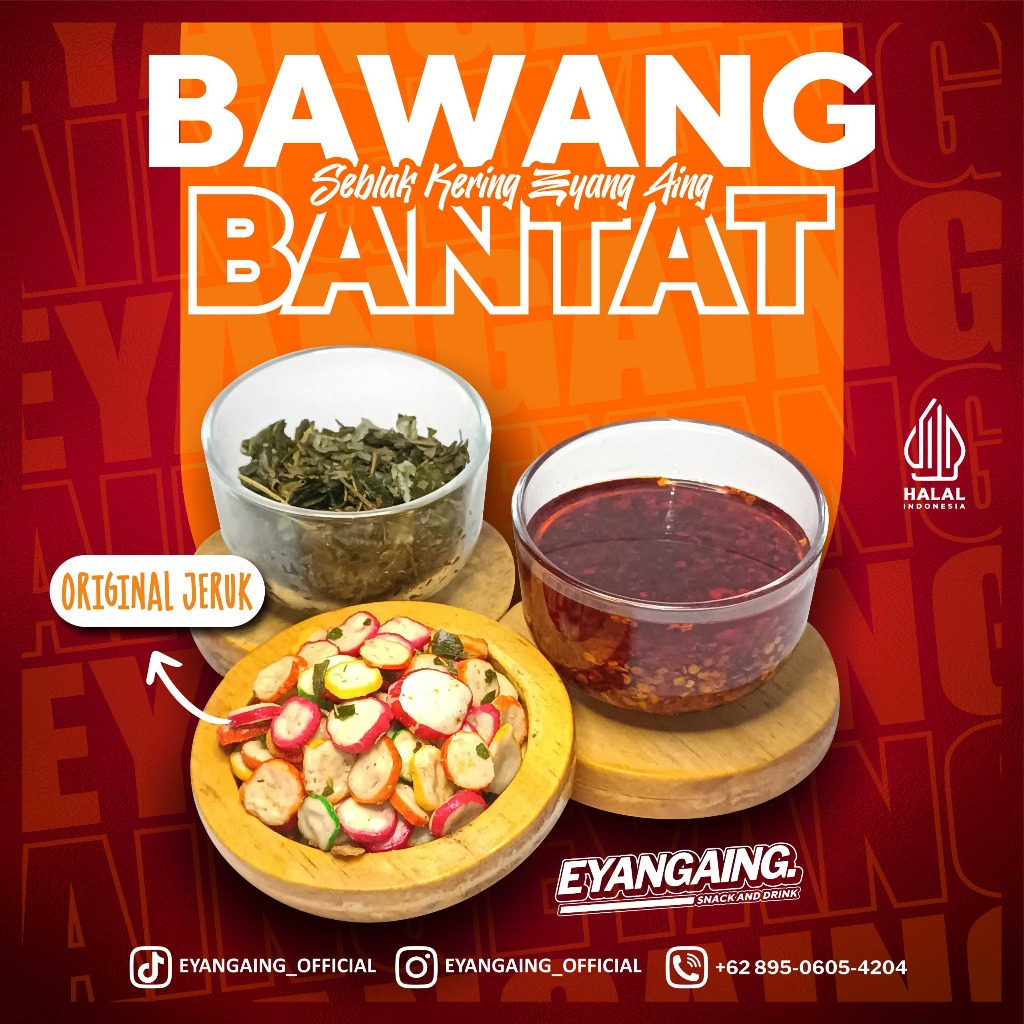 

Seblak kering kerupuk bawang bantat 250gr originak/pedas daun jeruk/pedas manis/extra pedas eyang aing