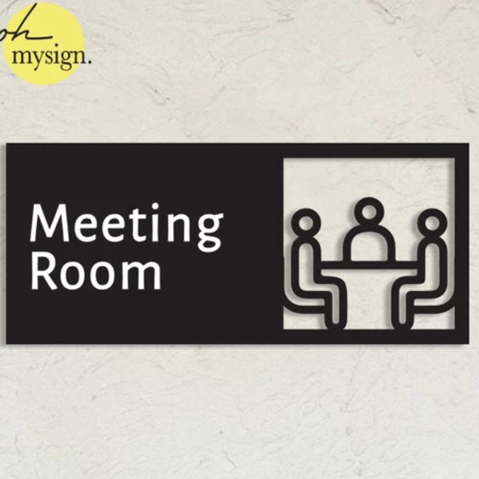 

KODE E52F Meeting Room Sign Akrilik Acrylic Sign Ruang Meeting Modern
