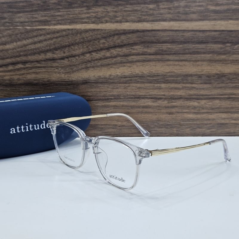 frame kacamata pria wanita kotak attitude 7160 C3 52 transparan clear