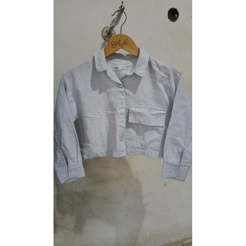 Zara Crop Striped Shirt