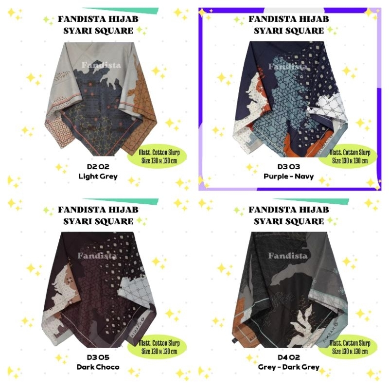 Kerudung - jilbab segiempat motif syari