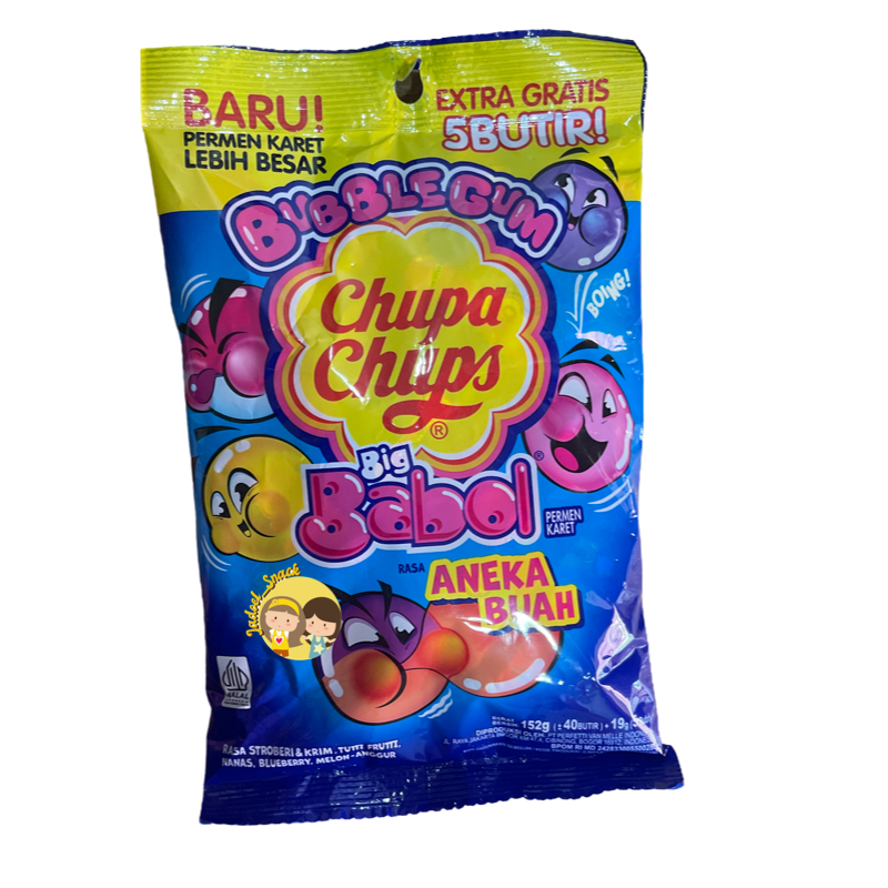 

Permen Karet Big Babol 152 Gr Rasa Aneka Buah Nanas Blueberry Stoberi Tutty Fruity Chupa Chups by Jadoel_Snack