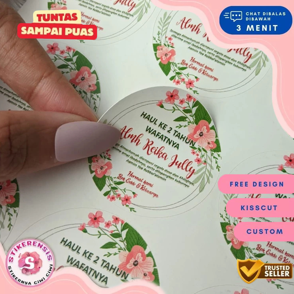 

2-4 Stiker Tahlil Haul Pengajian Mengenang Wafatnya 40 100 1000 Hari Tahlilan Sticker