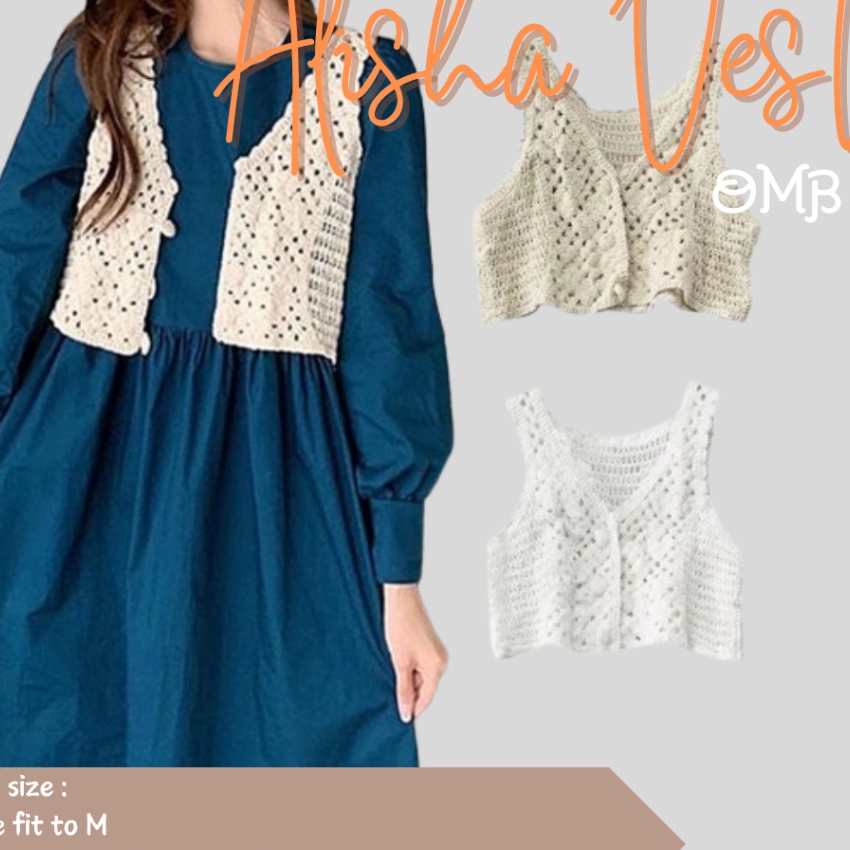 Langka ALISHA VEST RAJUT Vest Crop Top Rajut Serut OMB