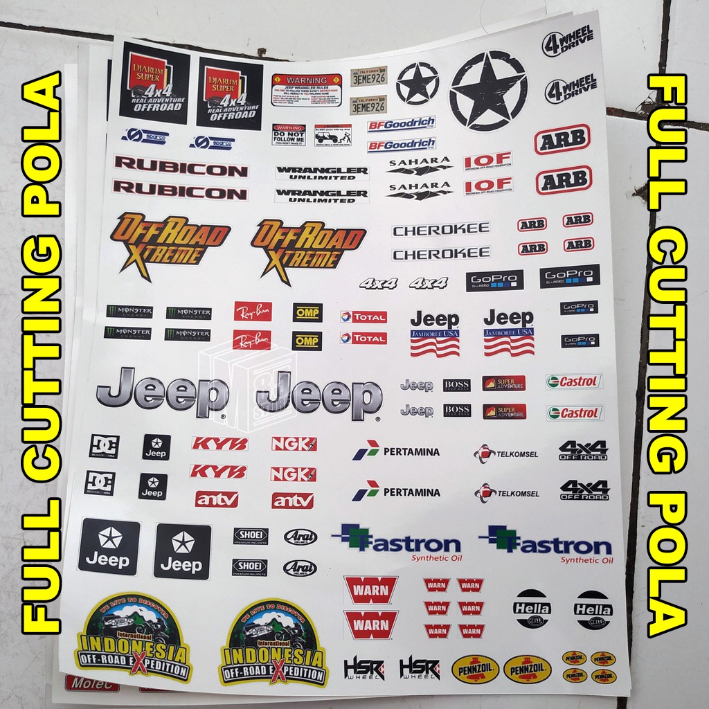 Stiker Decal RC Offroad 112  116 Jeep 2 Full Cutting Pola