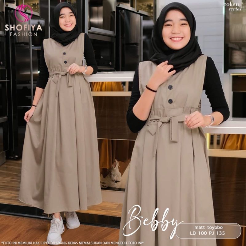 Bebby set by shofiya / original berlabel shofiya / overall set remaja / setelan remaja / gamis remaj