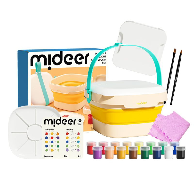 

mideer Mideer Portable Gouache Paint Bucket Set cat warna acrylic paint with brush