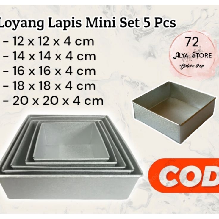 Diskon Terkini  ALY72 LOYANG KOTAK MINI 12 14 16 18 2 CM  LOYANG KUE LAPIS LEGIT  LOYANG KUE LAPIS M