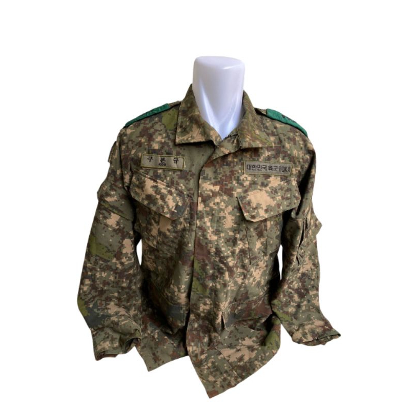 Coat Jaket Parka 2 Lapis Anti Air Perwira Letnan Satu Loreng Digital Roka Korea Army Full Patch (2)
