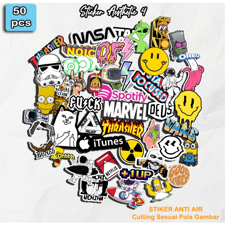 

Stiker Vinyl Aesthetic Waterproof Hypebeast - Cocok Ditempel Disegala Benda