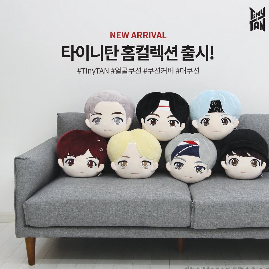 Produk Original  UNOFFICIAL TINYTAN CUSHION BLANKET BONEKA BANTAL BTS BT21 TINY TAN DOLL