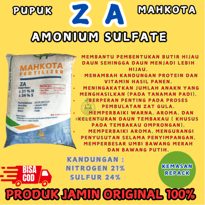 Pupuk ZA MAHKOTA REPACK 500 GRAM ORIGINAL