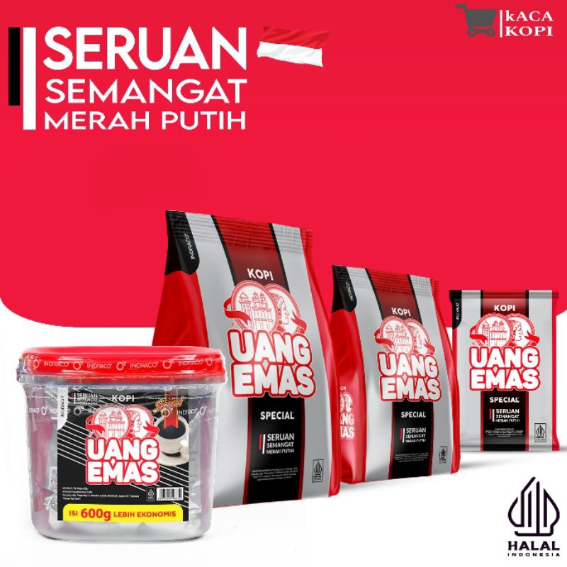 

Kopi Bubuk Uang Emas Uk. 1kg / 600gr / 380gr / 135gr