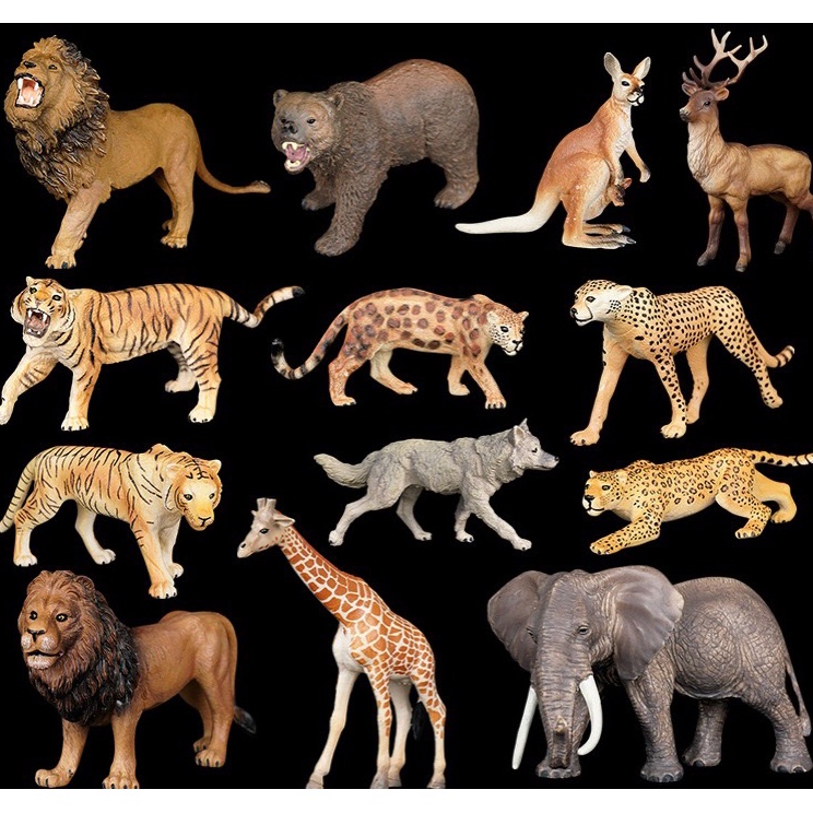 Terlaris  Figure Hewan Animal Model Toys Koleksi Mainan Binatang Karet Gajah Macan Beruang Rusa Hari