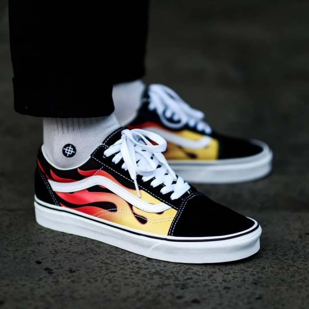 Vans Oldskool Classic Flame Red Black White