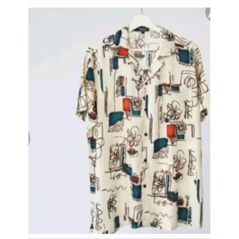 Kemeja Pria Lengan Pendek Motif Abstrak Premium (Lokal) 1