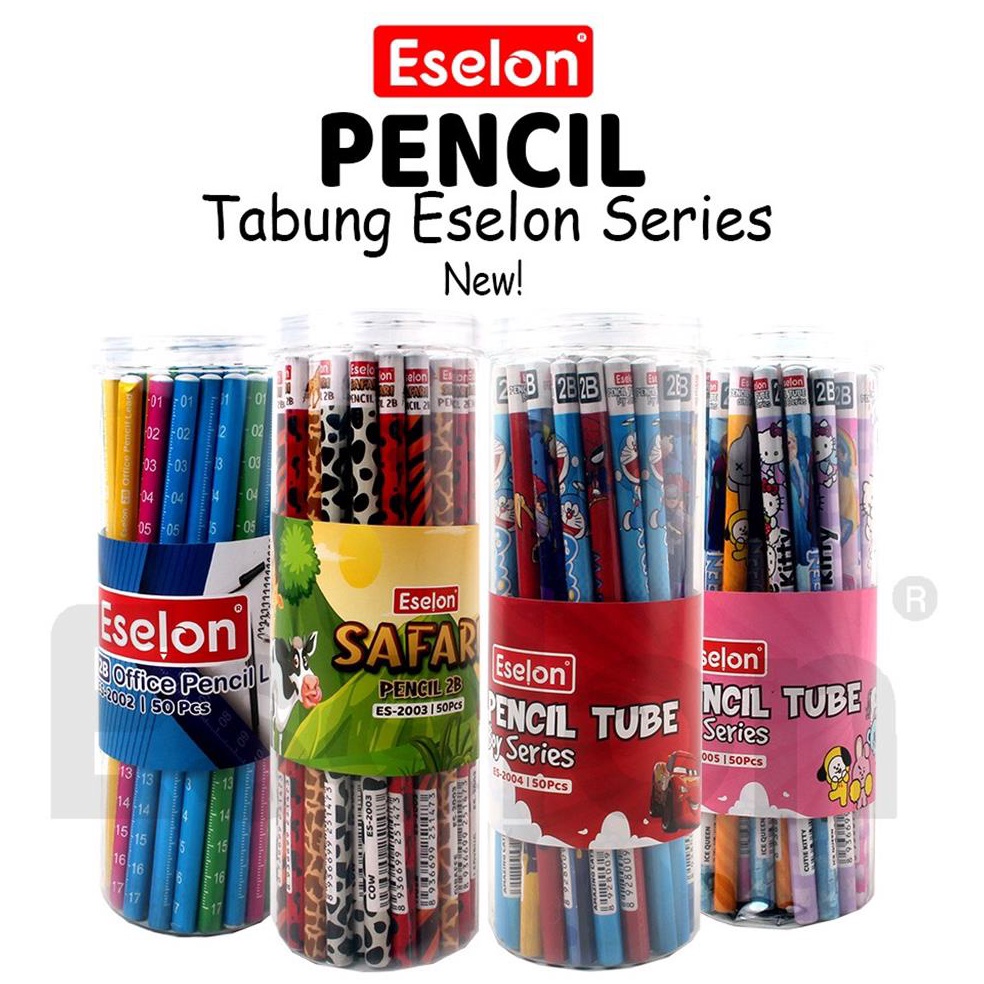 

KODE I23V 5pcs Pensil Karakter Eselon 1 Tabung Pensil 2B Karakter