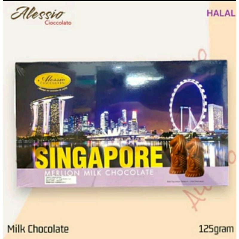 Amira Plastic Coklat Almond Merlion Singapore 125 Gram