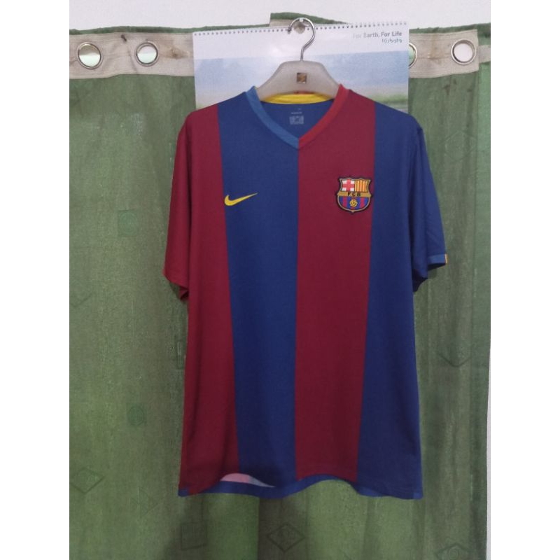 jersey baju bola original Barcelona messi Vintage Retro asli block core