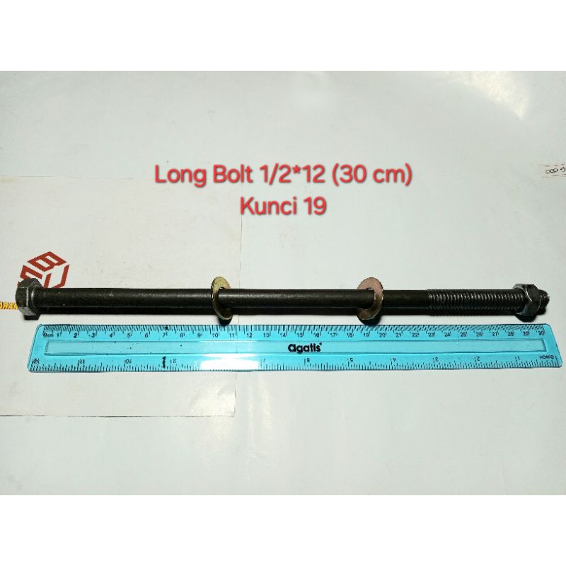 Baut Balok Kayu 1/2*12 (30 cm) Kunci 19 Baut Blandar / Baut Panjang / Long Bolt