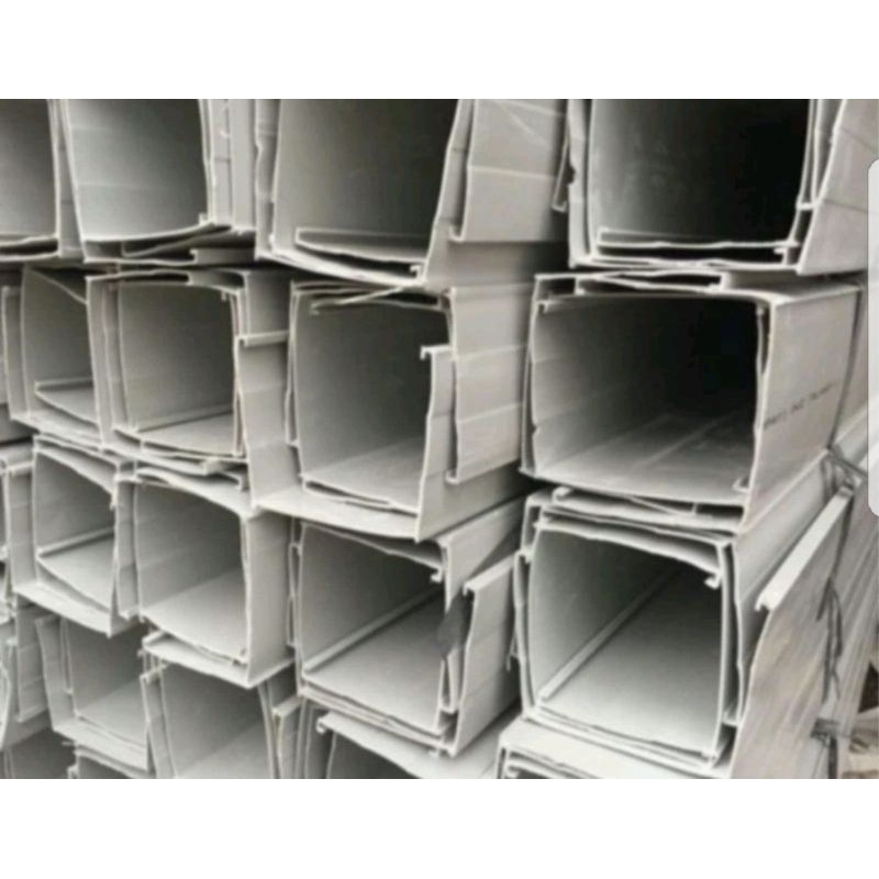 Jokibland55 - Talang Air Pvc Kotak Putih 4 Inch (1 Meter) Talang Hujan Saluran Pembuangan Air Rumah