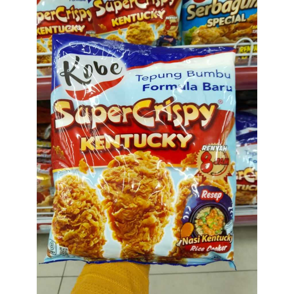 

Kobe Tepung Bumbu Kentucky Super Crispy 850gr / Tepung Bumbu Super Krispi Kentaki / Kobe Tepung Bumbu