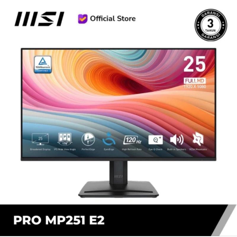 MONITOR MSI PRO MP251 E2 Black 25" IPS 120Hz Speaker