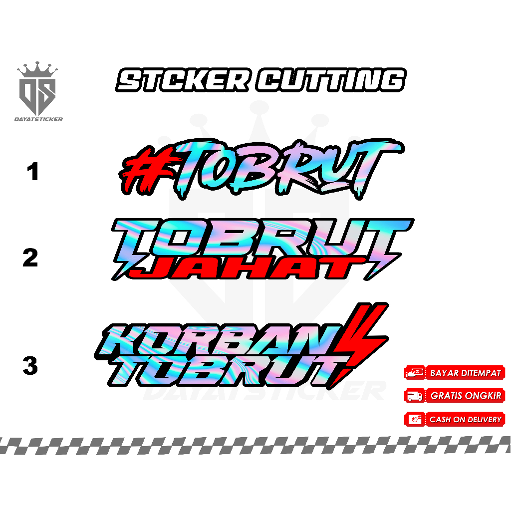 STICKER CUTTING TOBRUT JAHAT,TOBRUT,KORBAN TOBRUT STICKER CUTTING MURAH