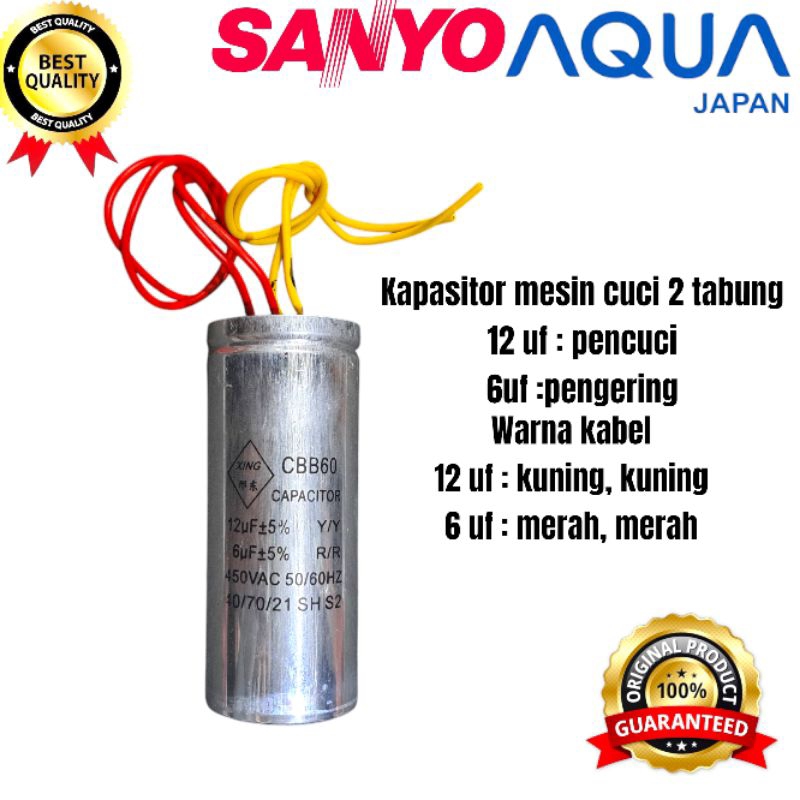 ORIGINAL Kapasitor mesin cuci sanyo aqua mesin cuci dua tabung