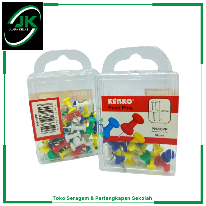 

[JK] Kenko Push Pins Mix Color PN-50PP Pin Jarum Tekan Untuk Mading