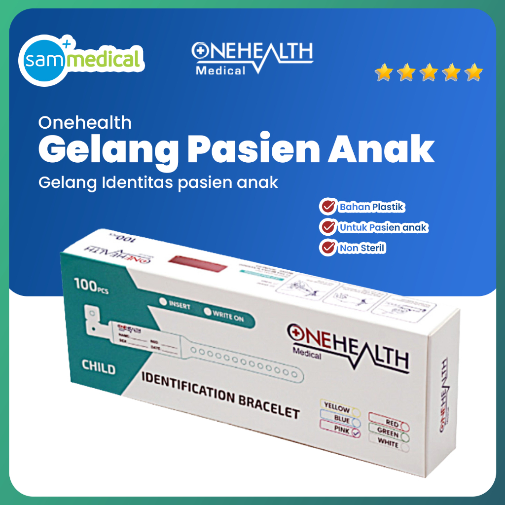 Onehealth Gelang Pasien  Anak Disposible / ID Band Anak- anak / Gelang Indentitas Pasien @100pcs