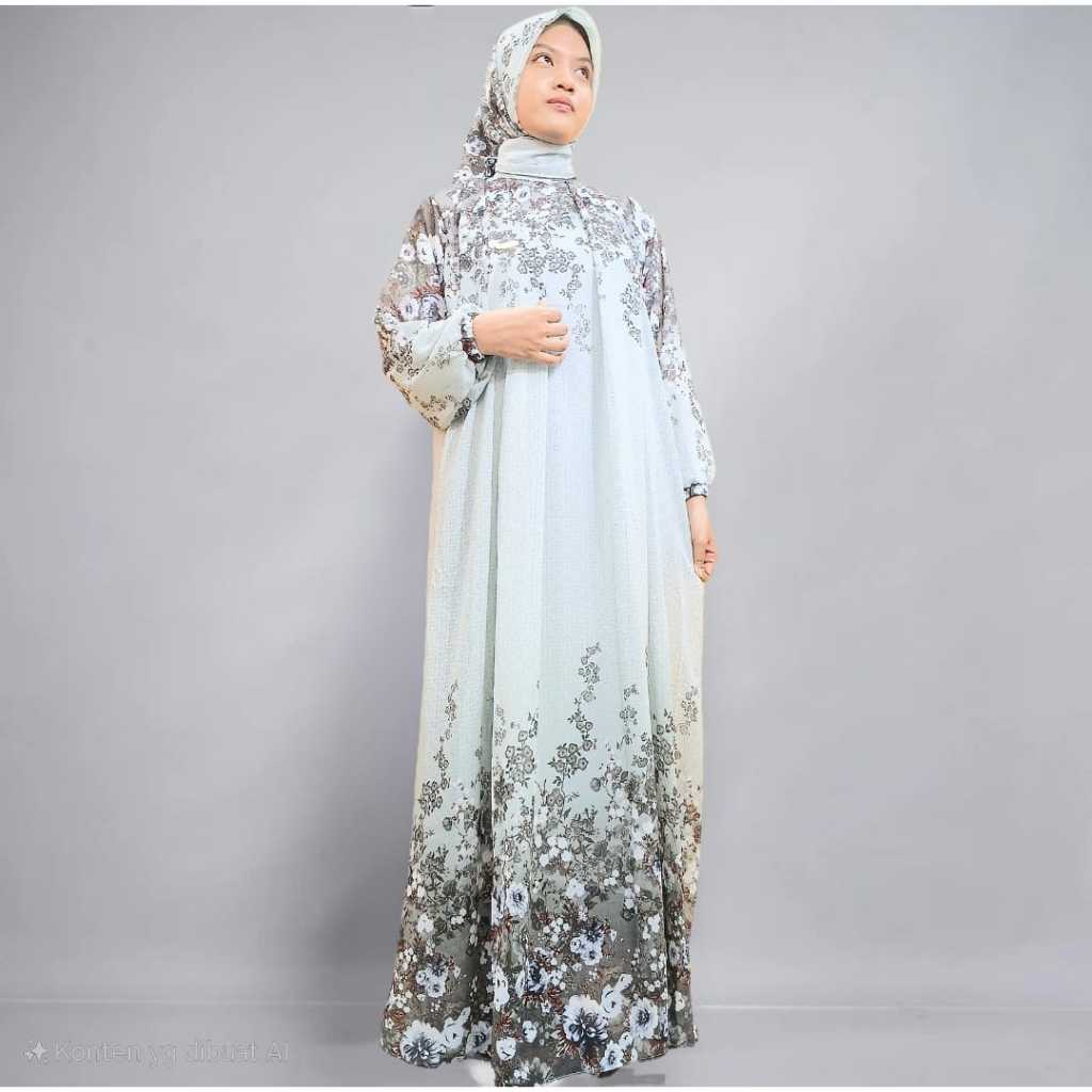 Gamis mewah wanita dress ceruti elegan setelan hijab motif