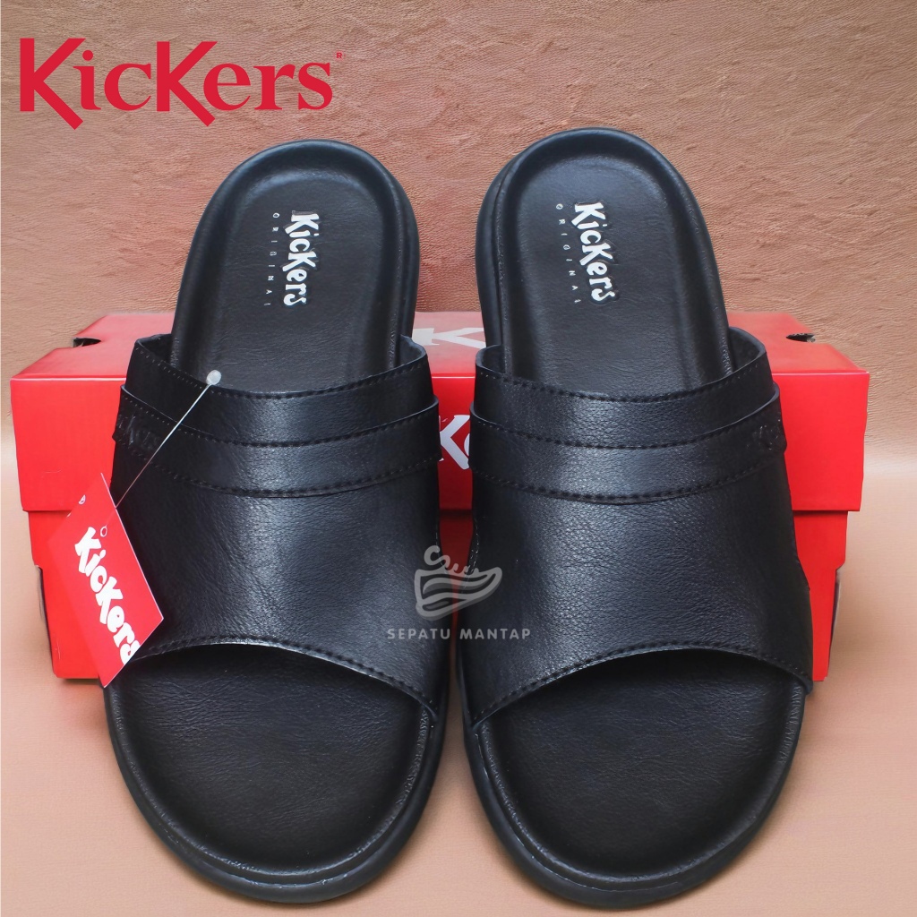 Sandal Kulit Asli Kickers Pria Trendy | Sandal Kickers Slop Casual | Sendal Kickers Selop Nyaman