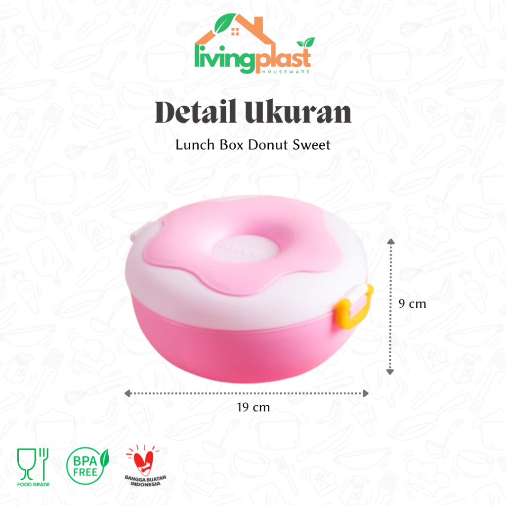 NEW Lunch Box Donut Sweet / Kotak Makan Donat / Kotak Makan Unik / Kotak Bekal Anak Lucu