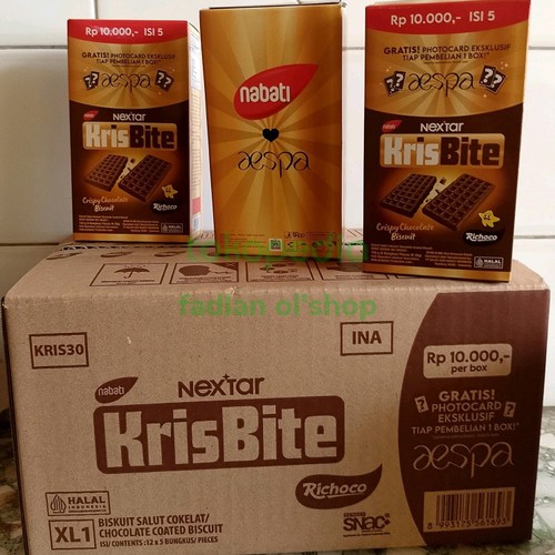 

1 Dus Kris Bite Nextar Nabati Richoco Isi 12 pak / 1 Karton Krisbite Coklat