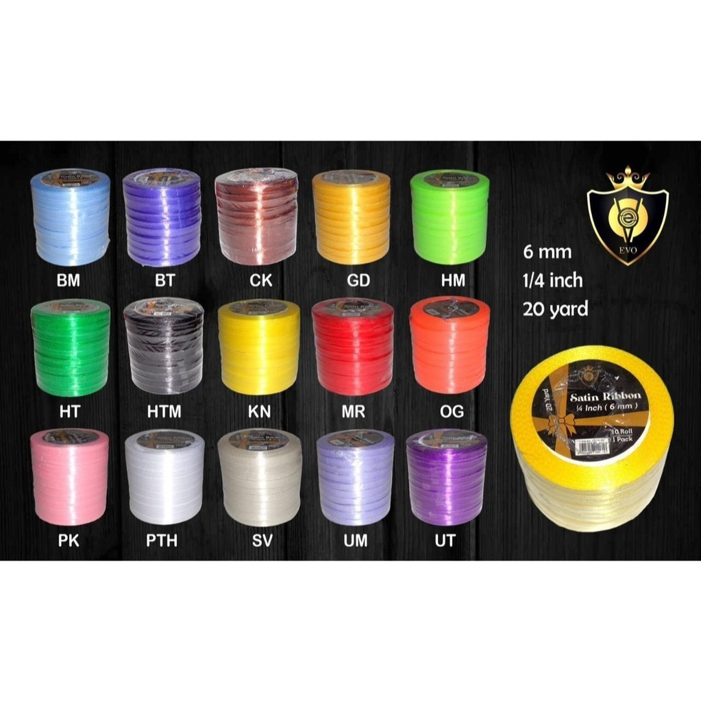 

[1 Pcs] Pita Kain 1/4 Inch / Pita Satin / Pita Kado 1/4 Inch